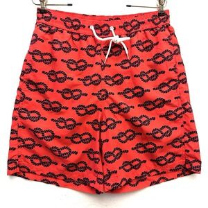 Neiman Marcus Swim Trunks M Medium  Lined Drawstring Pockets Nautical Rope